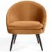 Kit 02 Poltronas Decorativas Fixa Pés Palito Rafa D02 Veludo Telha C-262 - Lyam Decor
