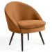 Kit 02 Poltronas Decorativas Fixa Pés Palito Rafa D02 Veludo Telha C-262 - Lyam Decor