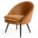 Kit 02 Poltronas Decorativas Fixa Pés Palito Rafa D02 Veludo Telha C-262 - Lyam Decor