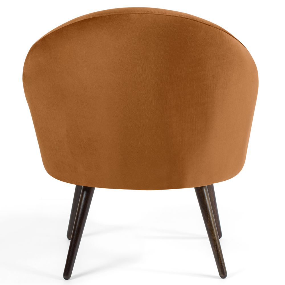 Kit 02 Poltronas Decorativas Fixa Pés Palito Rafa D02 Veludo Telha C-262 - Lyam Decor