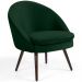 Kit 02 Poltronas Decorativas Fixa Pés Palito Rafa D02 Veludo Verde C-303 - Lyam Decor