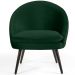 Kit 02 Poltronas Decorativas Fixa Pés Palito Rafa D02 Veludo Verde C-303 - Lyam Decor