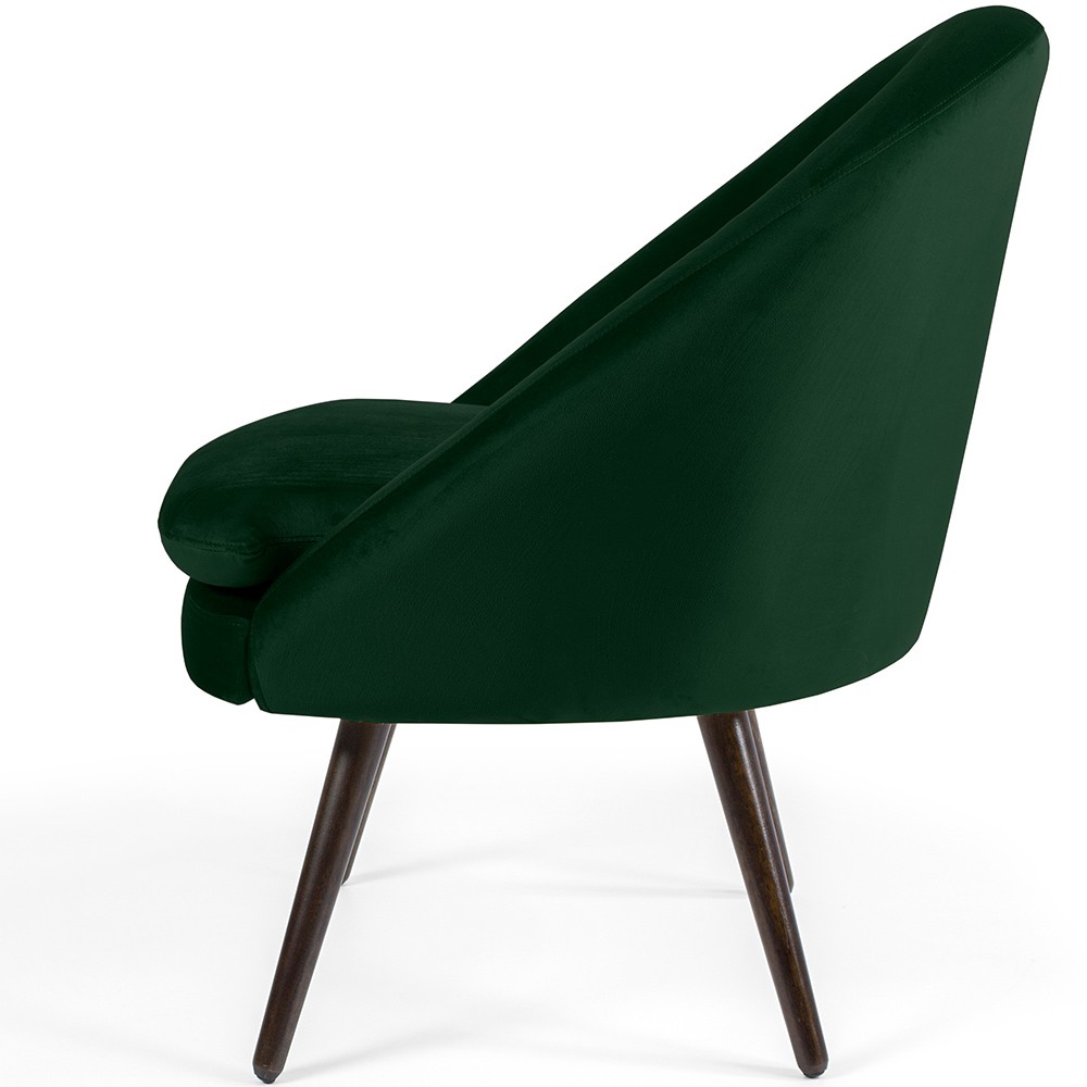 Kit 02 Poltronas Decorativas Fixa Pés Palito Rafa D02 Veludo Verde C-303 - Lyam Decor
