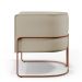 Kit 02 Poltronas Decorativas Fixas Base De Aço Cobre Betina D02 Corano Bege C-26 - Lyam Decor