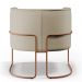 Kit 02 Poltronas Decorativas Fixas Base De Aço Cobre Betina D02 Corano Bege C-26 - Lyam Decor