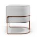 Kit 02 Poltronas Decorativas Fixas Base De Aço Cobre Betina D02 Corano Branco C-12 - Lyam Decor