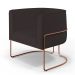Kit 02 Poltronas Decorativas Fixas Base De Aço Cobre Betina D02 Corano Marrom B-98 - Lyam Decor