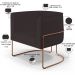 Kit 02 Poltronas Decorativas Fixas Base De Aço Cobre Betina D02 Corano Marrom B-98 - Lyam Decor