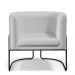 Kit 02 Poltronas Decorativas Fixas Base De Aço Preto Betina D02 Corano Branco C-12 - Lyam Decor