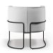 Kit 02 Poltronas Decorativas Fixas Base De Aço Preto Betina D02 Corano Branco C-12 - Lyam Decor