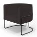 Kit 02 Poltronas Decorativas Fixas Base De Aço Preto Betina D02 Corano Marrom B-98 - Lyam Decor