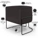 Kit 02 Poltronas Decorativas Fixas Base De Aço Preto Betina D02 Corano Marrom B-98 - Lyam Decor