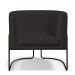 Kit 02 Poltronas Decorativas Fixas Base De Aço Preto Betina D02 Corano Marrom B-98 - Lyam Decor