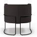 Kit 02 Poltronas Decorativas Fixas Base De Aço Preto Betina D02 Corano Marrom B-98 - Lyam Decor