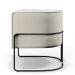 Kit 02 Poltronas Decorativas Fixas Base De Aço Preto Betina D02 Linho Champagne A-49 - Lyam Decor