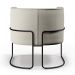 Kit 02 Poltronas Decorativas Fixas Base De Aço Preto Betina D02 Linho Champagne A-49 - Lyam Decor