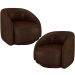 Kit 02 Poltronas Decorativas Giratória Angelina M03 Couríssimo Marrom - Lyam Decor