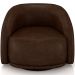 Kit 02 Poltronas Decorativas Giratória Angelina M03 Couríssimo Marrom - Lyam Decor