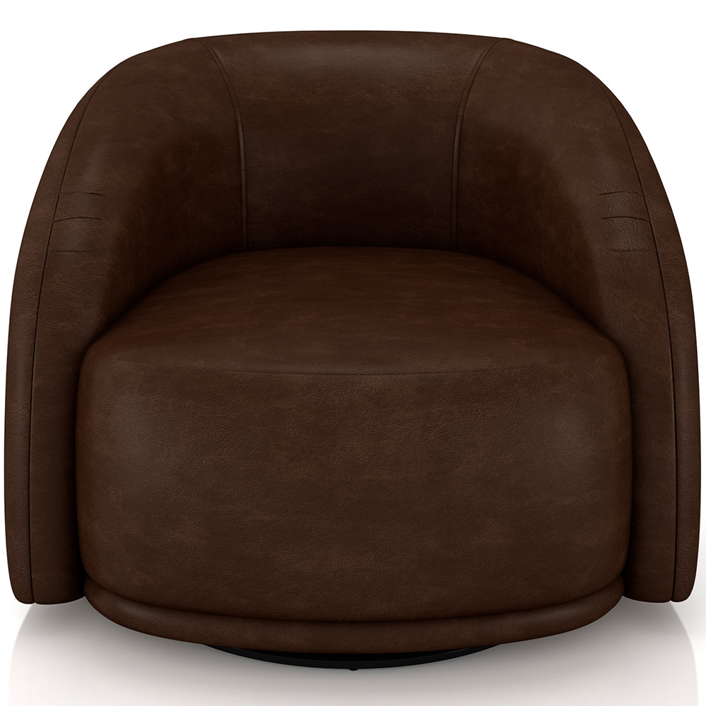Kit 02 Poltronas Decorativas Giratória Angelina M03 Couríssimo Marrom - Lyam Decor