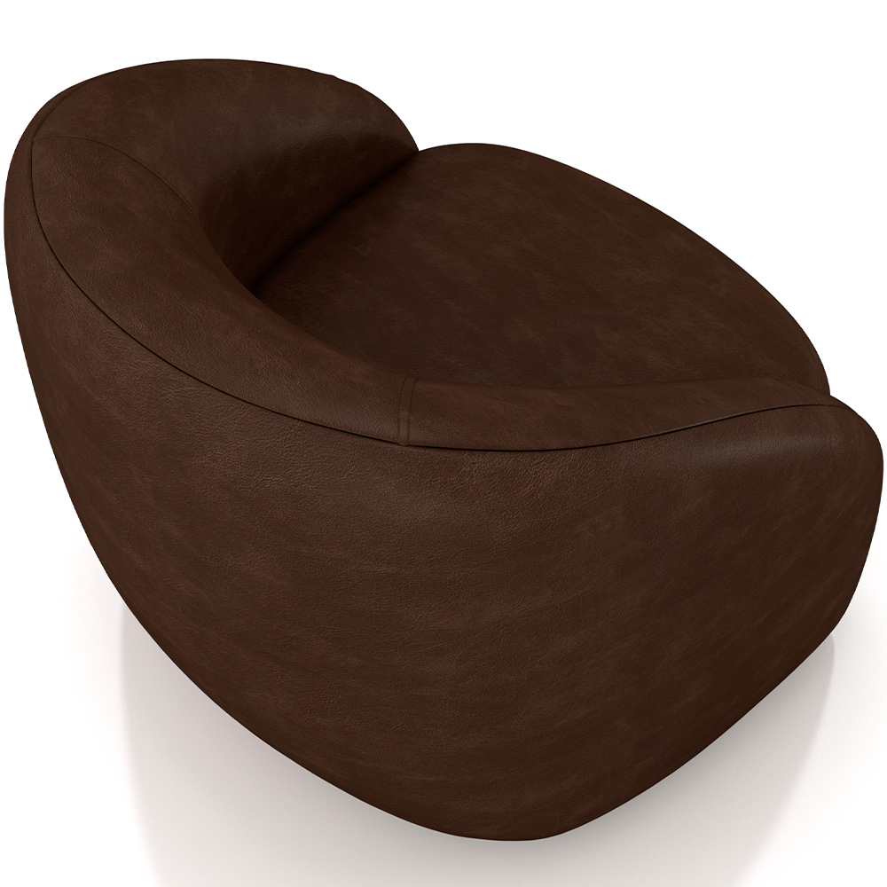 Kit 02 Poltronas Decorativas Giratória Angelina M03 Couríssimo Marrom - Lyam Decor