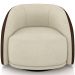 Kit 02 Poltronas Decorativas Giratória Angelina M03 Couríssimo Marrom Bouclê Bege - Lyam Decor