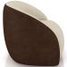 Kit 02 Poltronas Decorativas Giratória Angelina M03 Couríssimo Marrom Bouclê Bege - Lyam Decor
