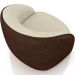 Kit 02 Poltronas Decorativas Giratória Angelina M03 Couríssimo Marrom Bouclê Bege - Lyam Decor
