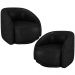 Kit 02 Poltronas Decorativas Giratória Angelina M03 Couríssimo Preto - Lyam Decor