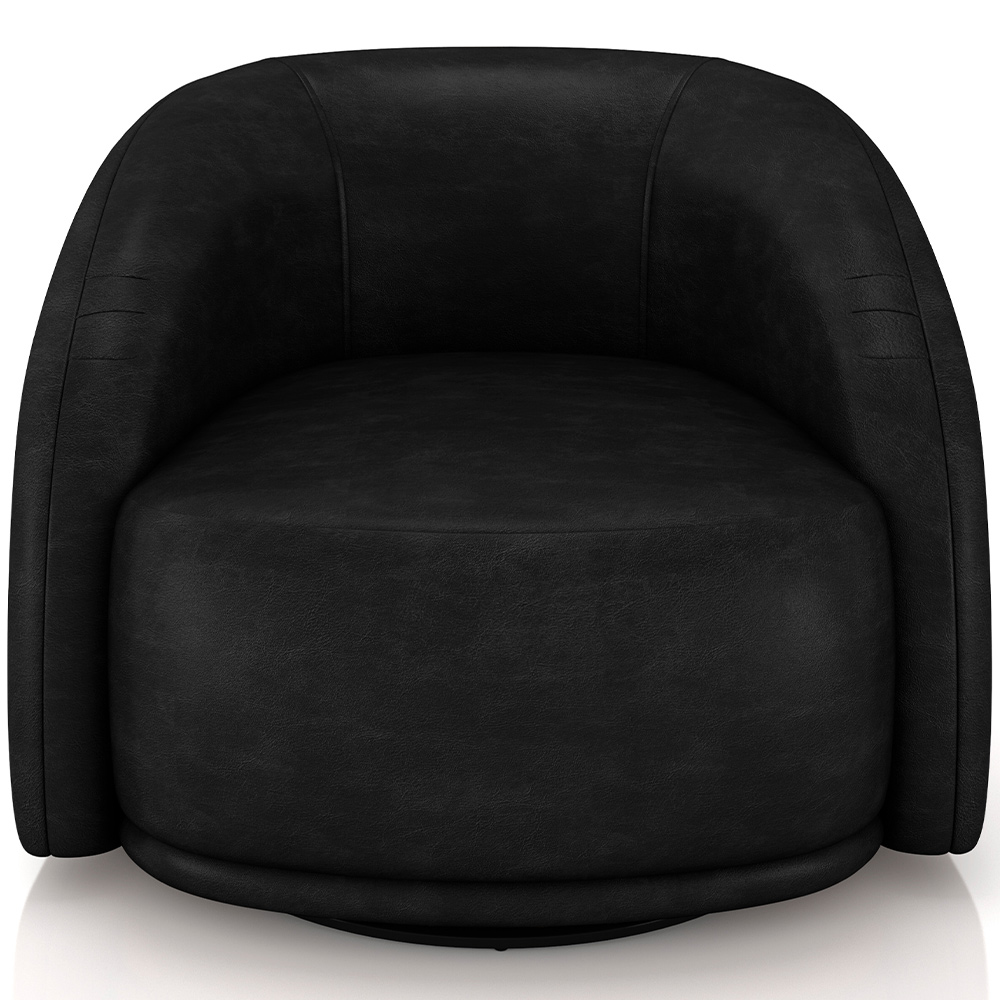 Kit 02 Poltronas Decorativas Giratória Angelina M03 Couríssimo Preto - Lyam Decor