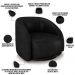 Kit 02 Poltronas Decorativas Giratória Angelina M03 Couríssimo Preto - Lyam Decor