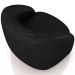 Kit 02 Poltronas Decorativas Giratória Angelina M03 Couríssimo Preto - Lyam Decor