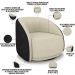 Kit 02 Poltronas Decorativas Giratória Angelina M03 Couríssimo Preto Bouclê Bege - Lyam Decor
