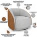Kit 02 Poltronas Decorativas Giratória Angelina M03 Couríssimo Whisky Linho Cinza - Lyam Decor