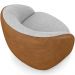 Kit 02 Poltronas Decorativas Giratória Angelina M03 Couríssimo Whisky Linho Cinza - Lyam Decor