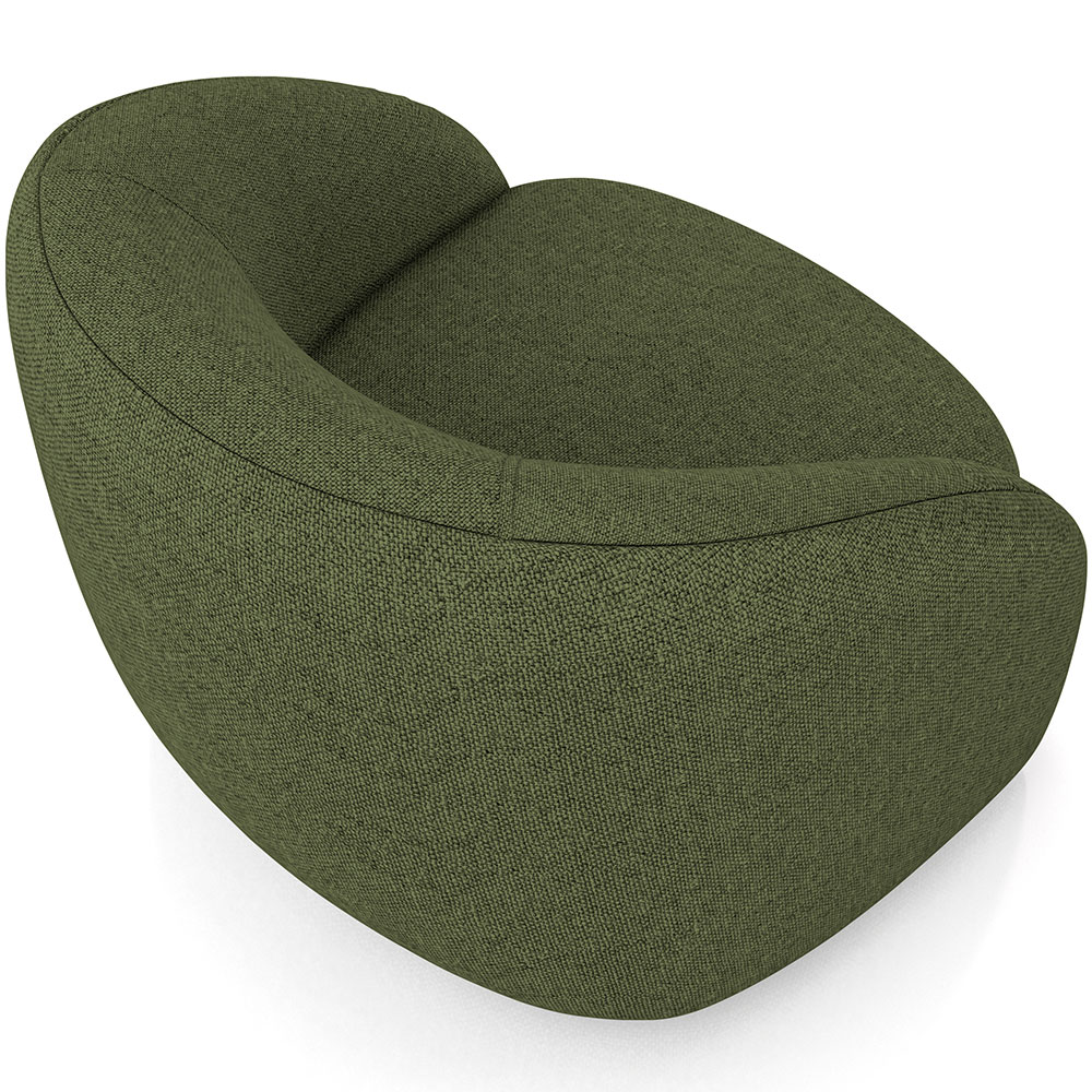 Kit 02 Poltronas Decorativas Giratória Angelina M03 Linho Verde - Lyam Decor