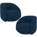 Kit 02 Poltronas Decorativas Giratória Angelina M03 Veludo Azul Marinho - Lyam Decor