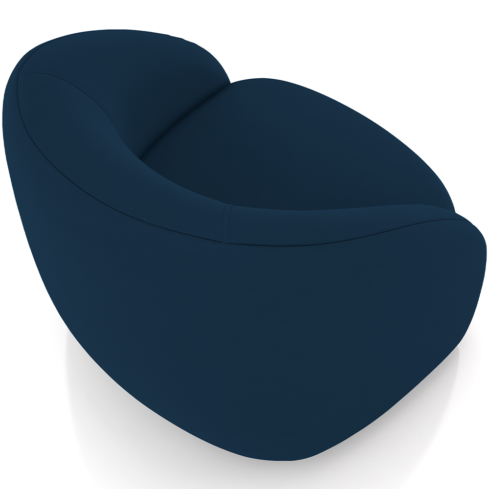 Kit 02 Poltronas Decorativas Giratória Angelina M03 Veludo Azul Marinho - Lyam Decor