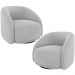 Kit 02 Poltronas Decorativas Giratória Angelina M03 Veludo Cinza - Lyam Decor