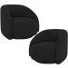 Kit 02 Poltronas Decorativas Giratória Angelina M03 Veludo Preto - Lyam Decor
