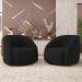 Kit 02 Poltronas Decorativas Giratória Angelina M03 Veludo Preto - Lyam Decor