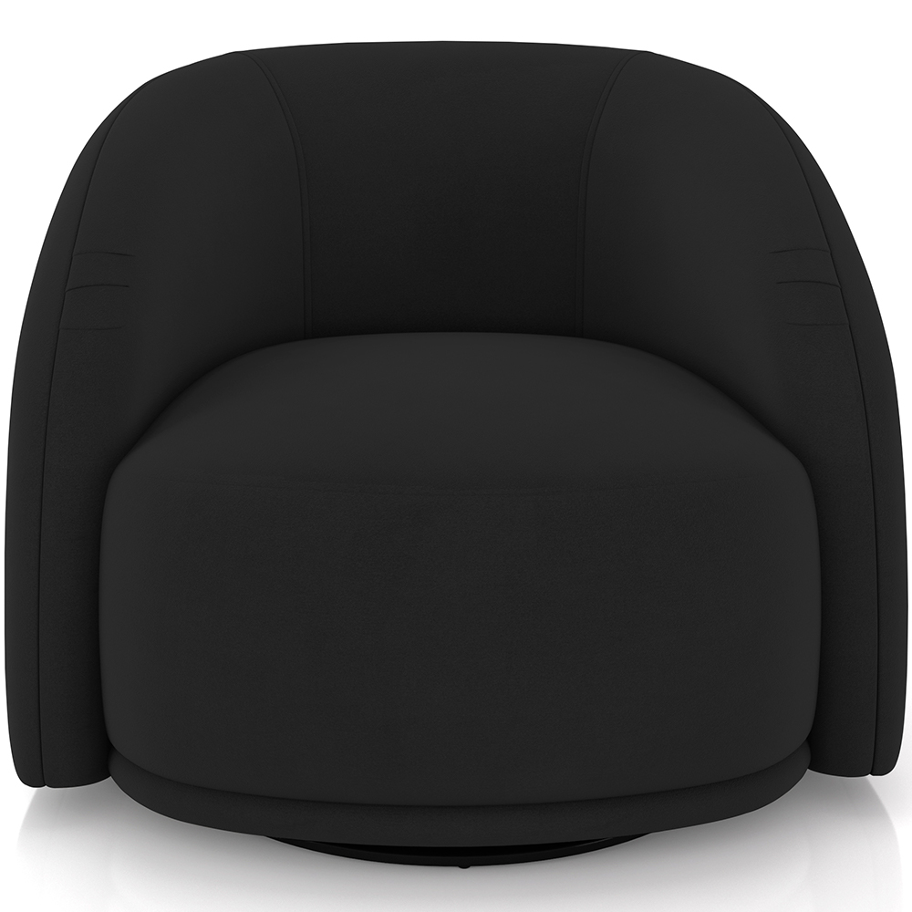 Kit 02 Poltronas Decorativas Giratória Angelina M03 Veludo Preto - Lyam Decor
