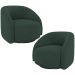 Kit 02 Poltronas Decorativas Giratória Angelina M03 Veludo Verde Musgo - Lyam Decor