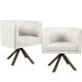 Kit 02 Poltronas Decorativas Giratória Base Giromad Betina D02 Linho Creme A-48 - Lyam Decor