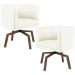 Kit 02 Poltronas Decorativas Giratória Base Ka Betina D02 Corano Bege C-26 - Lyam Decor