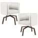 Kit 02 Poltronas Decorativas Giratória Base Ka Betina D02 Linho Bege B-443 - Lyam Decor