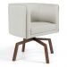 Kit 02 Poltronas Decorativas Giratória Base Ka Betina D02 Linho Bege C-107 - Lyam Decor