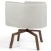 Kit 02 Poltronas Decorativas Giratória Base Ka Betina D02 Linho Bege C-107 - Lyam Decor