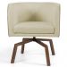 Kit 02 Poltronas Decorativas Giratória Base Ka Betina D02 Linho Bege C-129- Lyam Decor