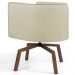 Kit 02 Poltronas Decorativas Giratória Base Ka Betina D02 Linho Bege C-129- Lyam Decor