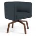 Kit 02 Poltronas Decorativas Giratória Base Ka Betina D02 Linho Chumbo C-465 - Lyam Decor